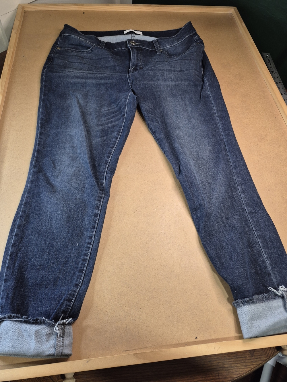 LC Lauren Conrad Dark Blue Skinny Jeans with Cuffed Hem